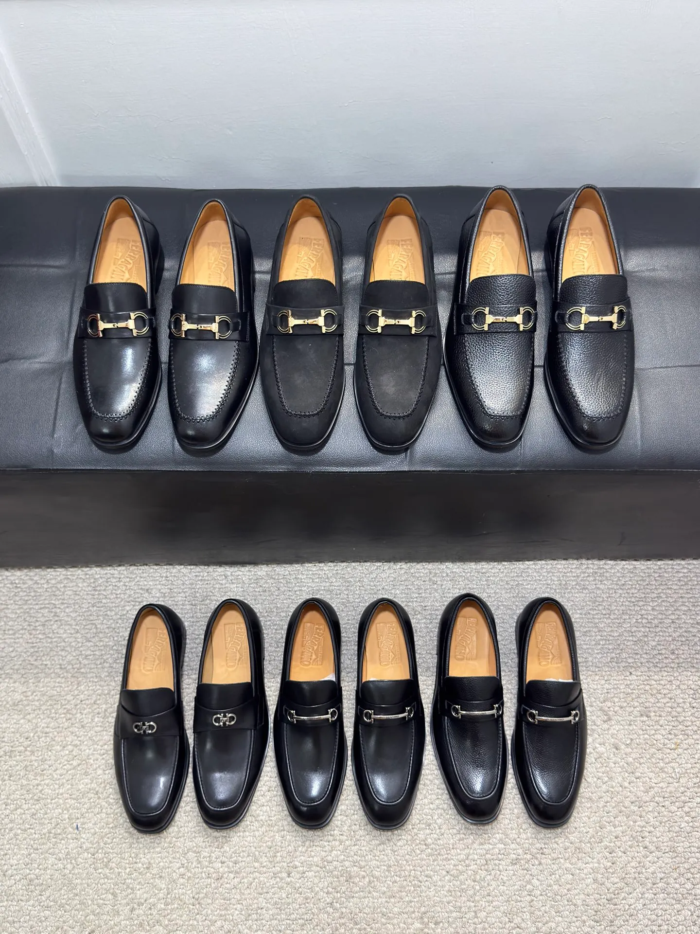 Men's men's shoes 💰480 [New style] 🐠🐠New Ferragamo [Ferragamo] top imported suit men's shoes 💯 Official website original copy, product materials: selected imported embossed calfskin + luxury hardware buckle accessories ~ imported water-dyed cow 🐂 leather lining. Strong three-dimensional visual effect, original combination outsole, multiple colors available😘 Size: 39-44 (customized at 45.46.47